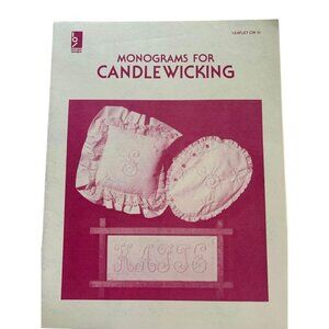 Bee Gee Designs Monograms For Candlewicking Pattern Book 1982 Stitch Crafting Fu